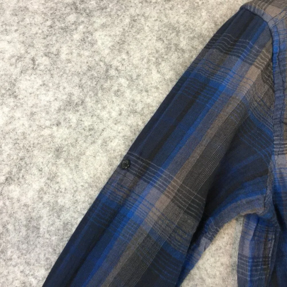 Urban Outfitters Standard Cloth Shirt S M XL Boyfriend Plaid Long Sleeve Blue